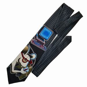 Human  Mouse Fun Binary Code Computer Office Tie